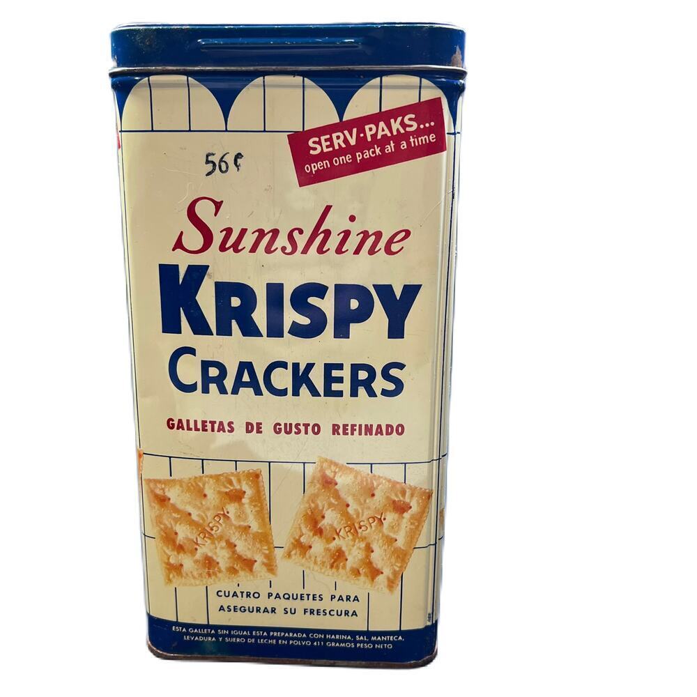 Sunshine Krispy Crackers/Saltines Tin 56 cents 1950s